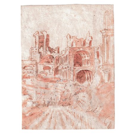  
Veduta con Foro Romano | Scorcio di Roma  anonimo artista del fine XVIII secolo
 