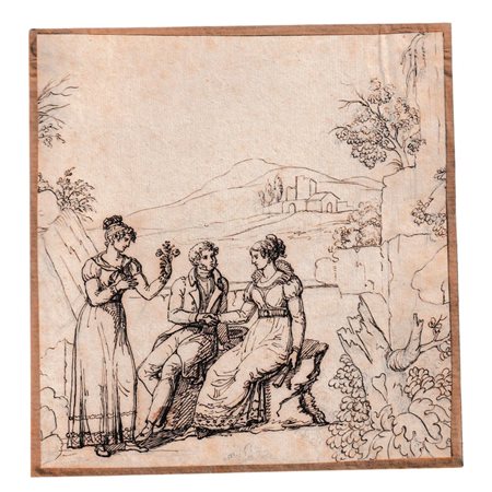  
Scena pastorale scuola francese del XVIII secolo
 