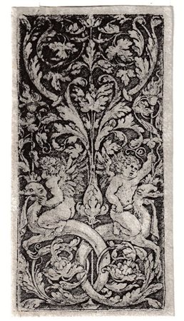 Maestro della Testa di Cavallo ( - prima metà XVI secolo) 
Ornamento con due amorini che cavalcano dei delfini 
 