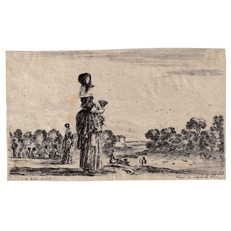 Stefano della Bella (Firenze, 1610 - 1664) 
Duchesse (da Diverse figure e paesi) 1649
 