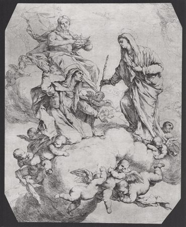 Luca Giordano (Napoli, 1634 - 1705) 
Cristo, la Vergine e Sant'Anna 
 