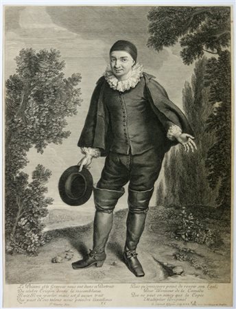 Gérard Edelinck (1640 - 1707) 
“Le comédien Raimond Poisson en habit de Crispin 
 