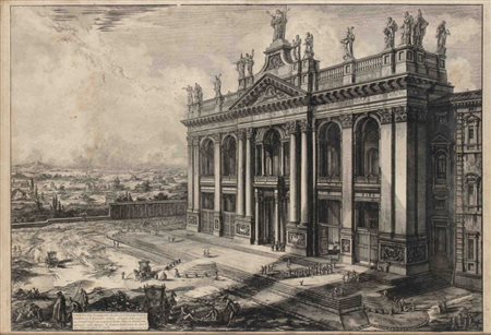Giovanni Battista Piranesi (MOGLIANO VENETO, 1720 - VENEZIA, 1778) Veduta della Facciata della Basilica di S. Giovanni Laterano