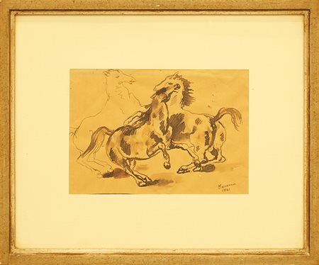 FELICE CARENA, "Cavalli", 1941