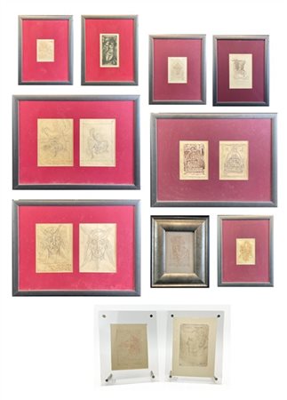 Raoul Dal Molin Ferenzona Lotto composto da cinque disegni a matita su carta e n