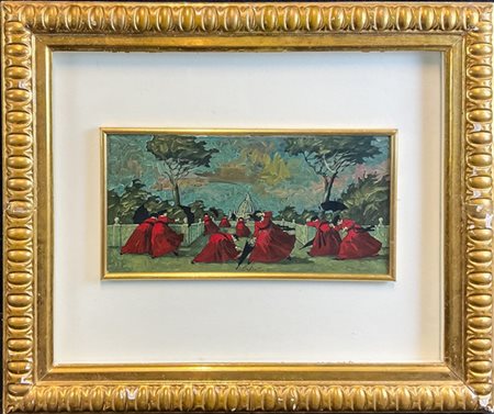 Nino Caffè "Temporale a San Pietro" 
olio su tela
cm 20x40
firmato in basso al c