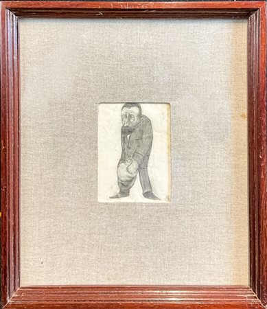 Ignoto "Caricatura" matita su carta
cm 15,5x10
siglata in basso a destra; Iscri