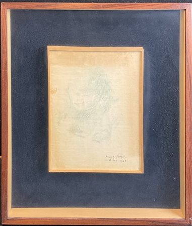 Pericle Fazzini "Ritratto di mia moglie" 1940
matita colorata su carta intelata