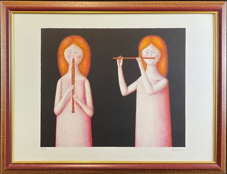 Antonio Bueno "Concertino" 
litografia a colori
cm 50x70
firmata e numerata 174/