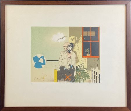 Gianfranco Ferroni "Andare via" 1969
litografia a colori
cm 48,5x48,5
firmata, d
