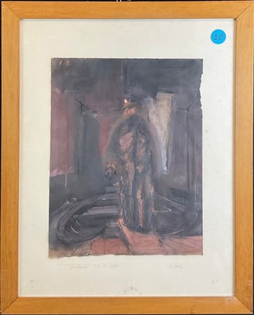 Franco Francese "Imbarco" 1976
pastelli e tecnica mista su carta
cm 46x35
firmat