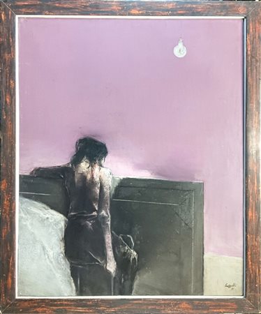 Giovanni Cappelli "Ora incerta" 1971
acrilico su tela
cm 100x81
firmate e datato