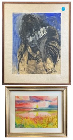 Motti Giuseppe Lotto composto da una tecnica mista su tela e una su carta, di so