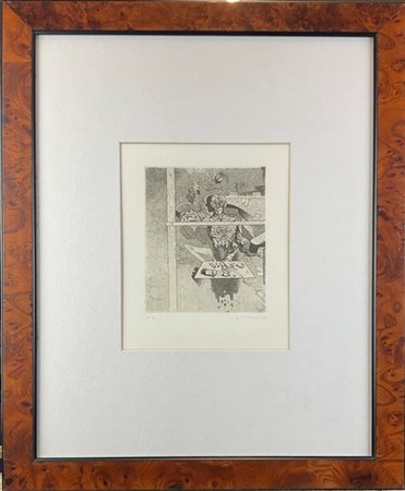 Gianfranco Ferroni "La Passione - A memoria d'uomo" 1963
acquaforte - prova d'ar