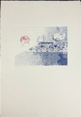 Gianfranco Ferroni "Olocausto" 1963
acquaforte a colori - prova d'artista
(lastr