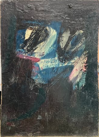 Piero Ruggeri "Senza titolo" 1958
olio su masonite
cm 22,3x16,2
firmato e datato