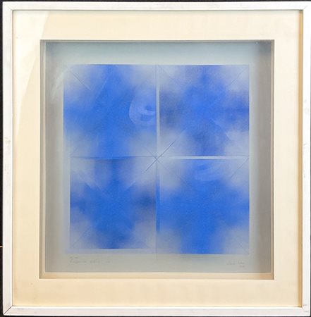 ALBERTO BIASI "Trasparenza cinetica S4" 1970
doppia serigrafia su carta e PVC
cm