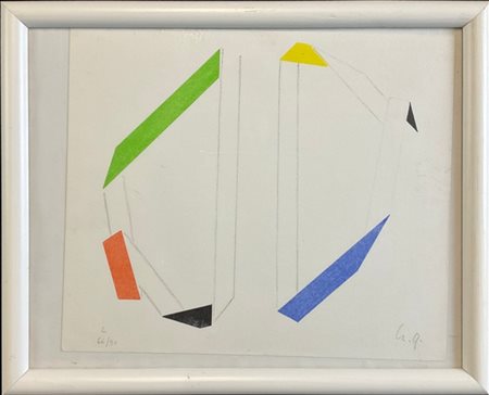 Hans Jorg Glattfelder "Verbindungs-Stücke" 1996
litografia a colori
cm 22x26
sig