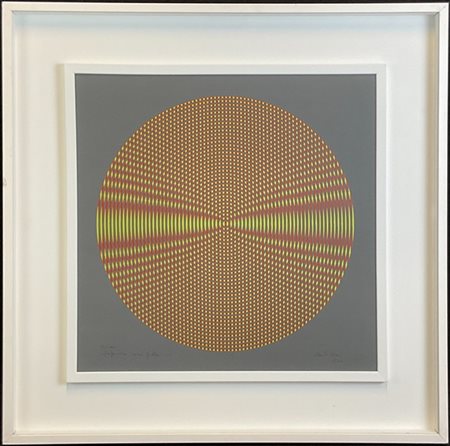 ALBERTO BIASI "Interferenza rosso giallo S3" 1970
serigrafia a colori
cm 46x46
f