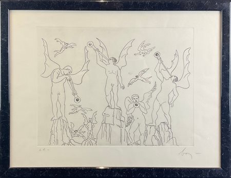 Enrico Baj "Paradiso Perduto: Pandemonium" 1986
acquaforte - prova d'artista
(la