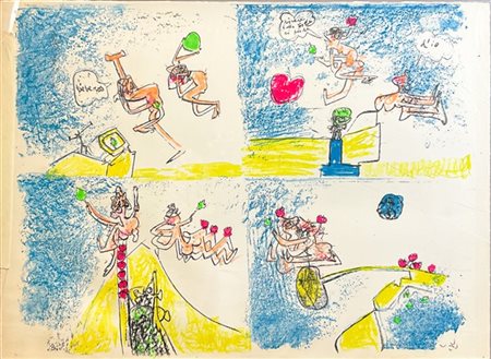 Roberto Matta "Senza titolo" 
litografia a colori
cm 51x71
firmata in basso a de