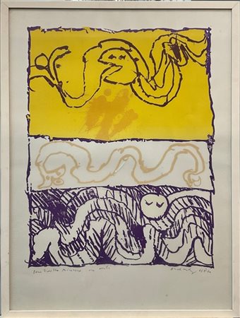 Pierre Alechinsky "Composizione" 
Litografia a colori realizzata per la mostra d