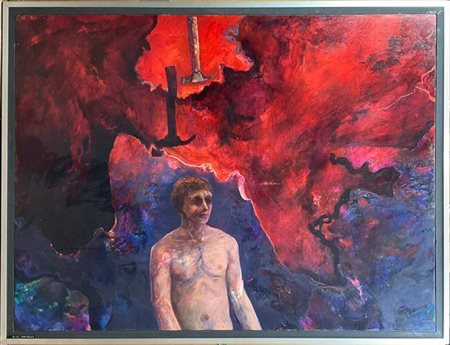 Robert Carroll "Il martello" 1972
olio su tela
cm 89x116
firmato in basso a dest