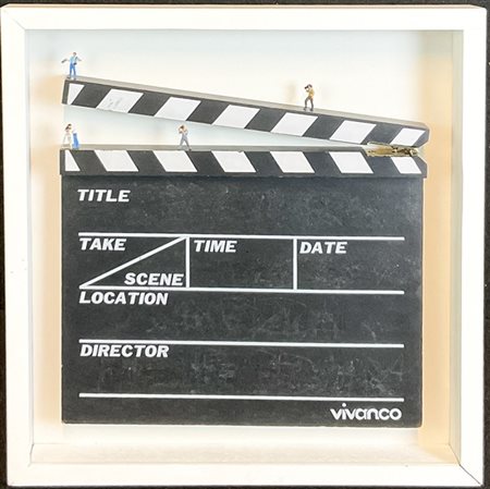 FRANCESCO DE MOLFETTA "Ciak" 2006
tecnica mista su masonite
cm 31,5x28,5
firmato