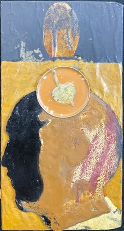 Bruno Ceccobelli "Voglia stretta" 1989
tecnica mista e assemblage su tavola
cm 3