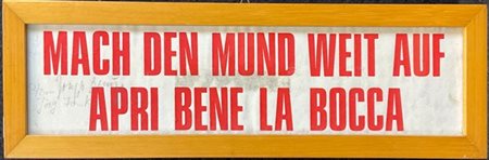 JOSEPH BEUYS "Apri bene la bocca" 1978
offset a colori
cm 7,5x31
firmato, numera