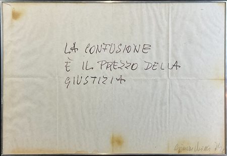 Giuseppe Chiari "La confusione è il prezzo della giustizia" 1974
pennarello su c