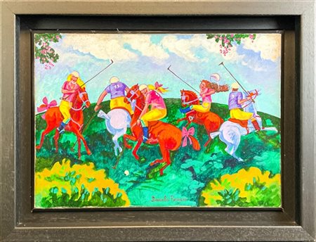 Daniela Romano "Partita di polo" 
olio su tela
cm 35x50
firmato in basso al cent