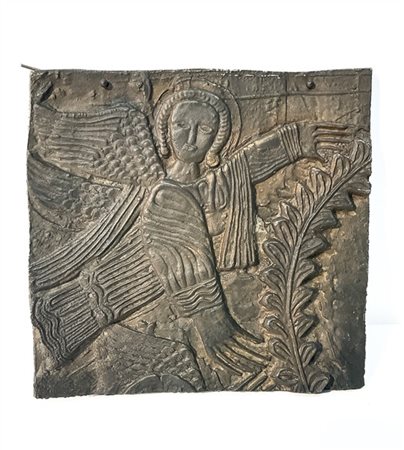 Lorenzo Burchiellaro Lastra in fusione di alluminio raffigurante Angelo ispirata