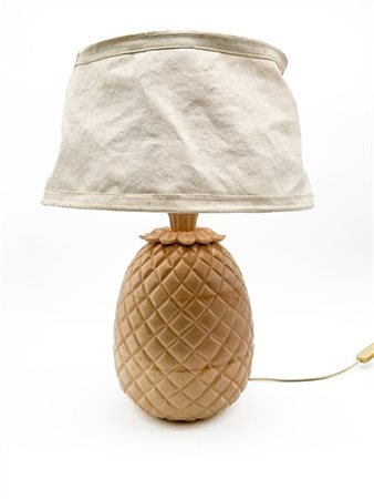 Fratelli Bini Lampada con sostegno in legno massello a forma di ananas e paralum