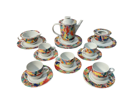 Alighiero Boetti e Ettore Sottsass Servizio da caffè in porcellana serigrafata i