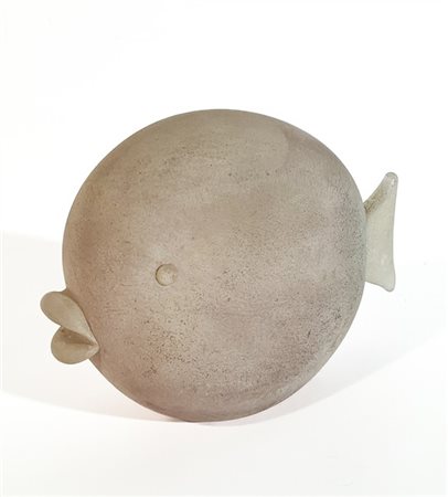 Cenedese (Attribuito)
Scultura a forma di pesce in vetro soffiato corroso rosino