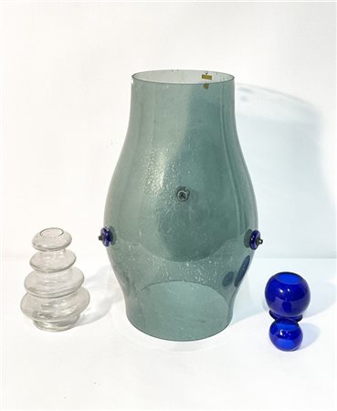 Vistosi Parti di lampada a sospensione in vetro soffiato blu trasparente con inc