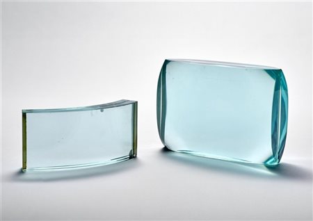 Giorgio Berlini Presse papier portafoto. Italia, anni '50/'60. Cristallo molato