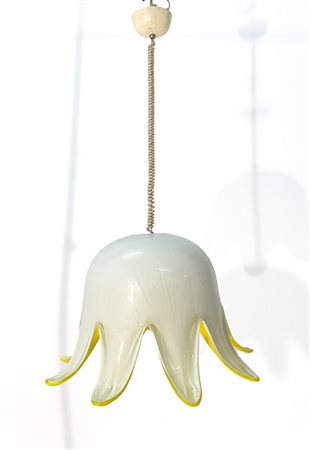 Leucos Lampada a sospensione in vetro incamiciato di forte spessore lattimo e gi