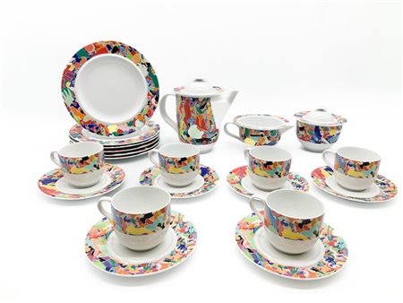 Alighiero Boetti e Ettore Sottsass Servizio da caffè in porcellana serigrafata i