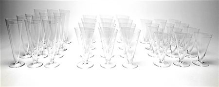 Carlo Moretti Parte di servizio di calici in vetro soffiato composto da dodici c