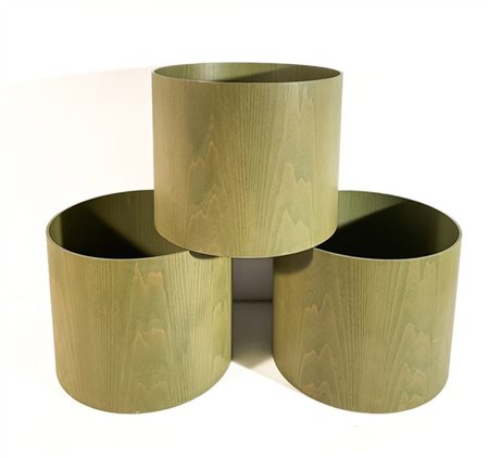 Ingo knuth Lotto composto da tre portavasi cilindrici in legno di betulla multis