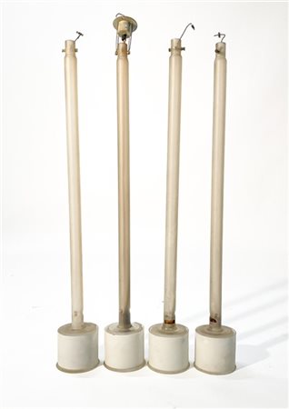 Piero Castiglioni e Roberto Menghi Quattro lampade a sospensione in vetro modell