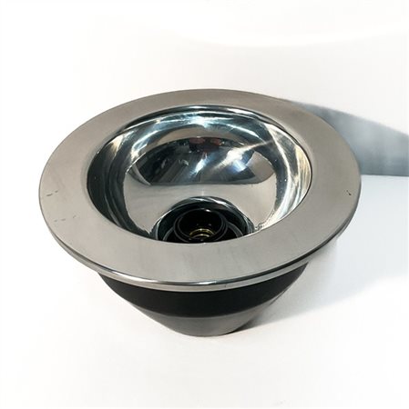 Valenti Faretto a incasso in acciaio e metallo laccato nero. Italia, anni '70. I