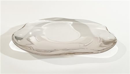 Archimede Seguso Centrotavola in vetro cristallo pesante, firmato a punta sotto