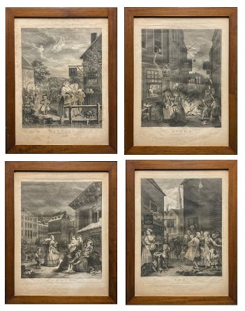 Gruppo di quattro incisioni dai dipinti "Quattro momenti del giorno" di William