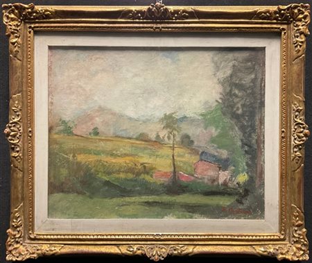 Ezio Pastorio "Paesaggio" 
olio su tela (cm 40x50)
firmato in basso a destra
in