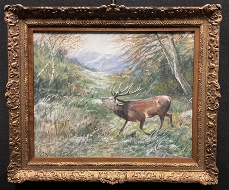 Christian Johann Kroner "Il bramito" 
tecnica mista su cartone (cm 40x50)
firmat