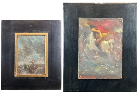 Giuseppe Sidoli "Il Tempo" e "Napoleone" oli su cartone, di diverse misure (cm m