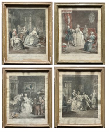 Da Pietro Longhi e Giuseppe Fipart, autori vari, secolo XVIII. Gruppo di quattr